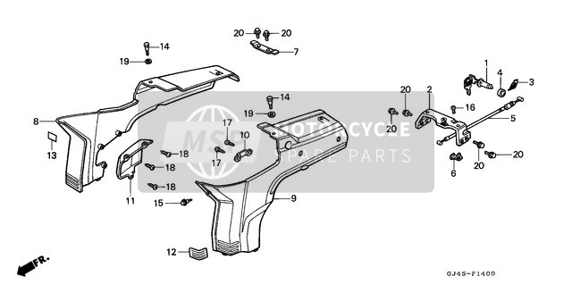 Honda SH75D 1995 Cubierta del cuerpo para un 1995 Honda SH75D